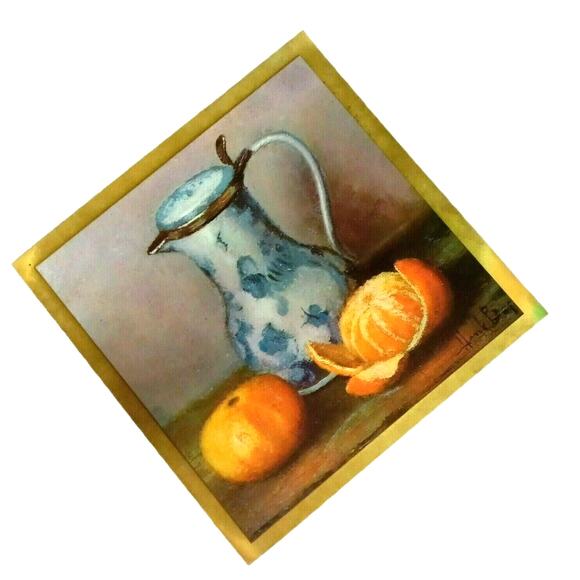 Fruit Art Trivets Wall Decor Henk Bos 1959 Orange Apple VTG 🍊🍒 - Picture 11 of 12